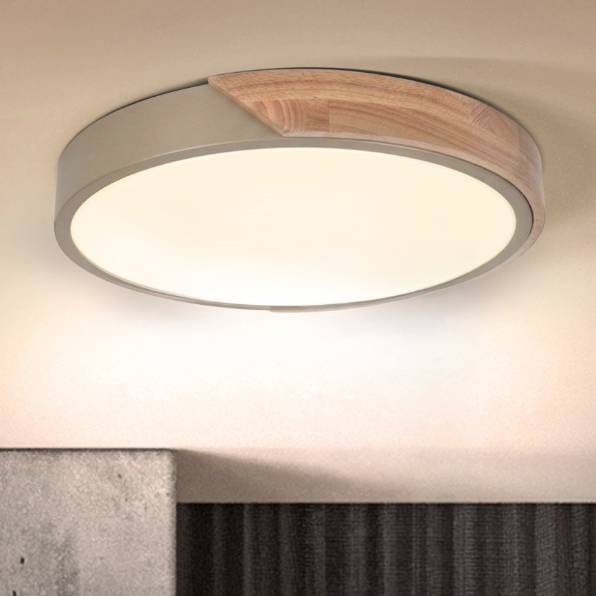 BRILAGI - LED-Deckenleuchte PILANA LED/24W/230V Eiche/beige Ø 30 cm