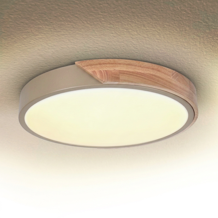 BRILAGI - LED-Deckenleuchte PILANA LED/24W/230V Eiche/beige Ø 30 cm