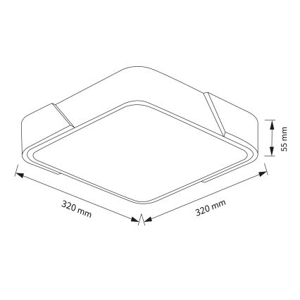 Brilagi - LED-Deckenleuchte PILANA LED/24W/230V Eiche/schwarz 32x32 cm