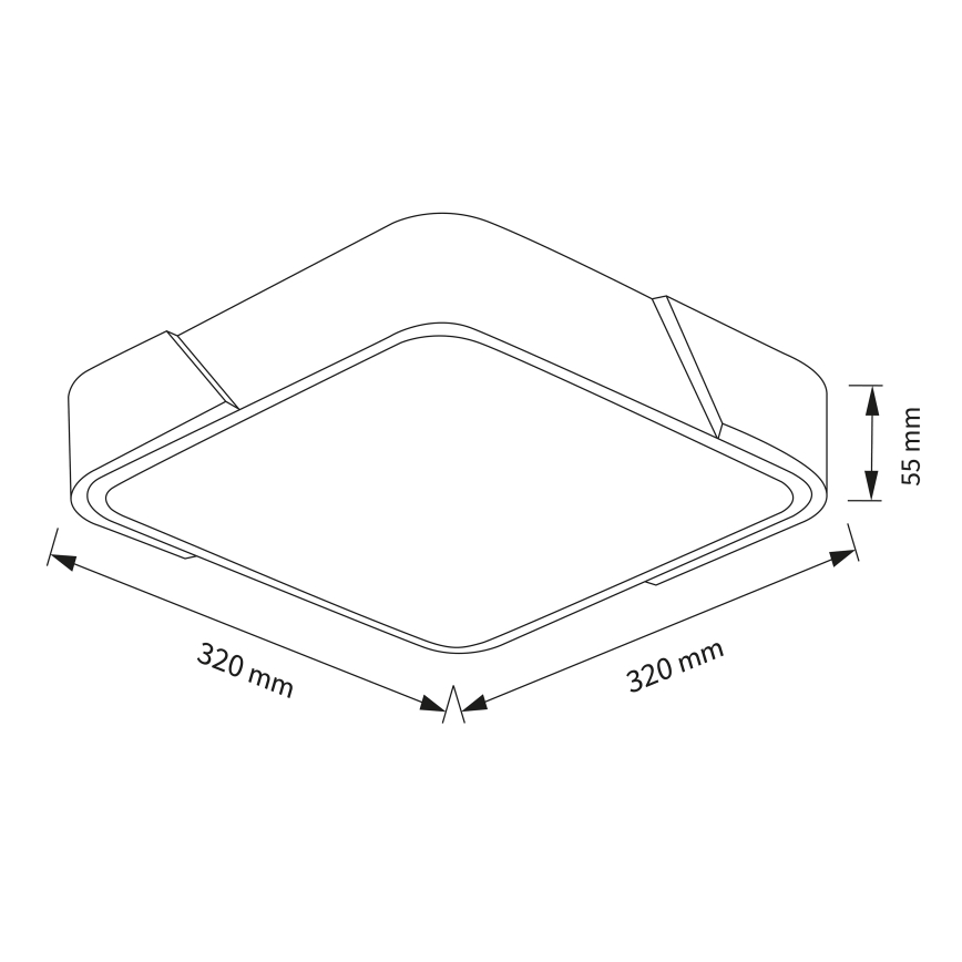 Brilagi - LED-Deckenleuchte PILANA LED/24W/230V Eiche/schwarz 32x32 cm