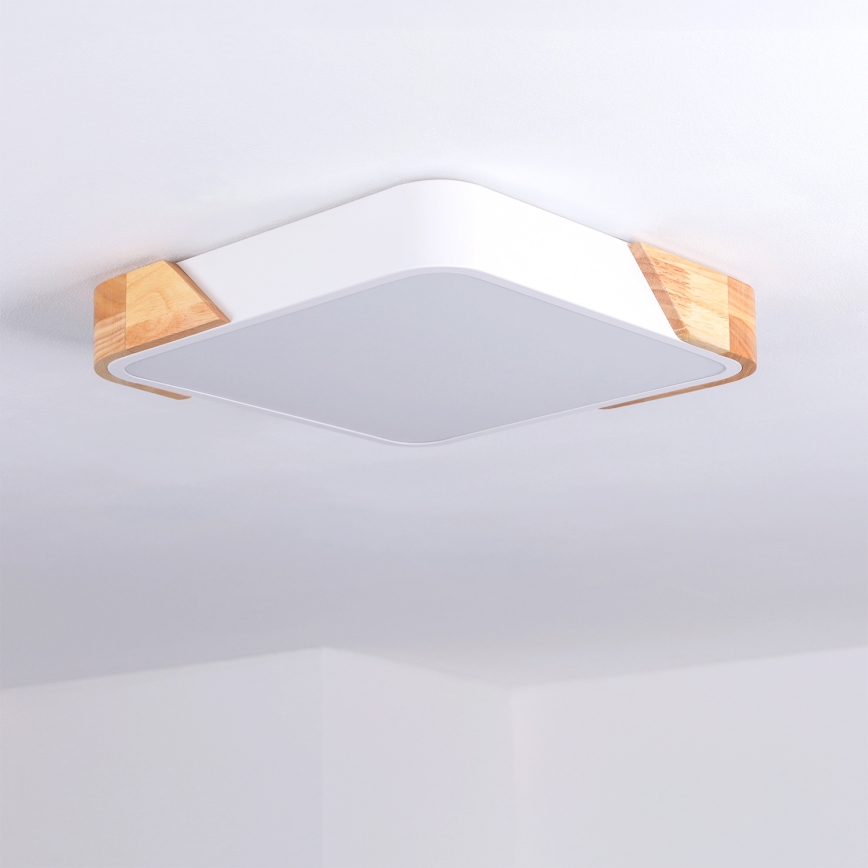 Brilagi - LED-Deckenleuchte PILANA LED/24W/230V Eiche/Weiß 32x32 cm