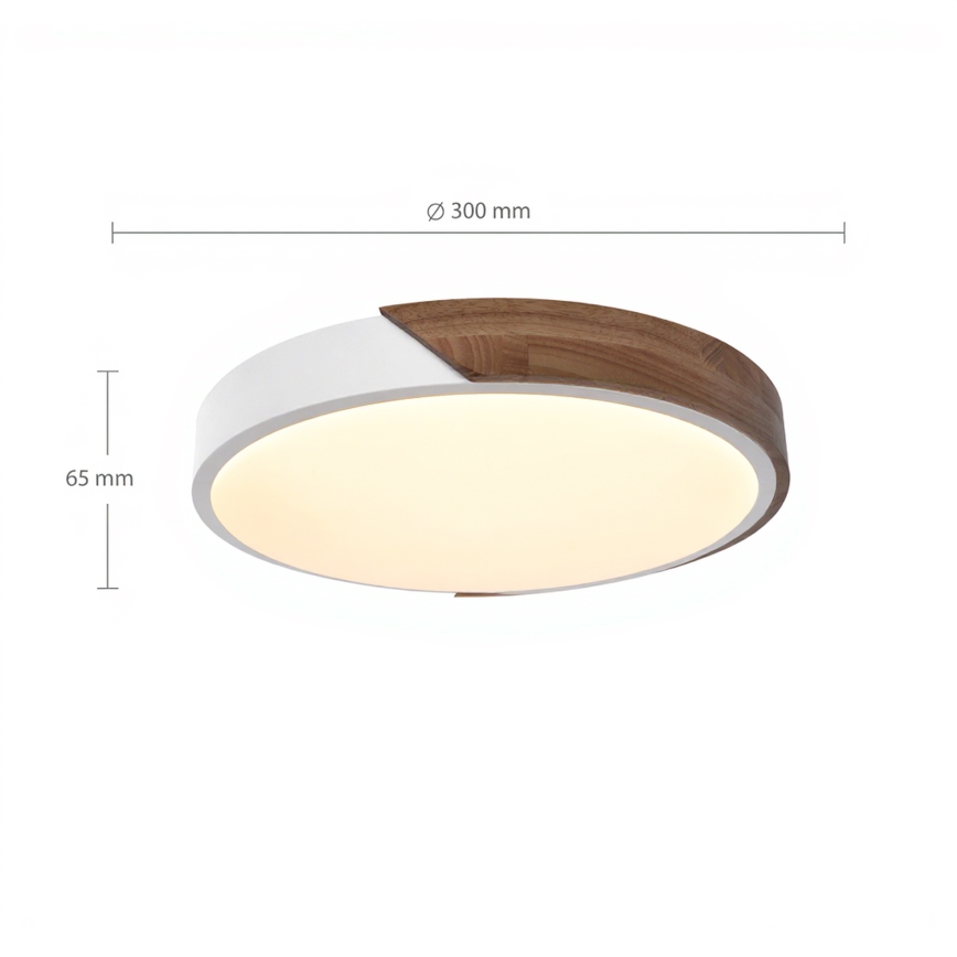 Brilagi - LED-Deckenleuchte PILANA LED/24W/230V Eiche/weiß Ø 30 cm