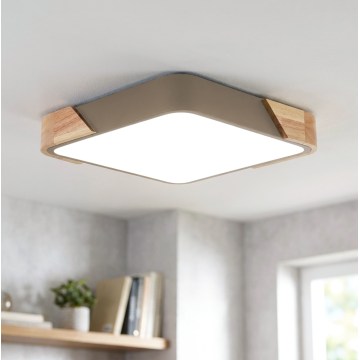 BRILAGI - LED Deckenleuchte PILANA SQUARE LED/24W/230V Eiche/Beige 32x32 cm