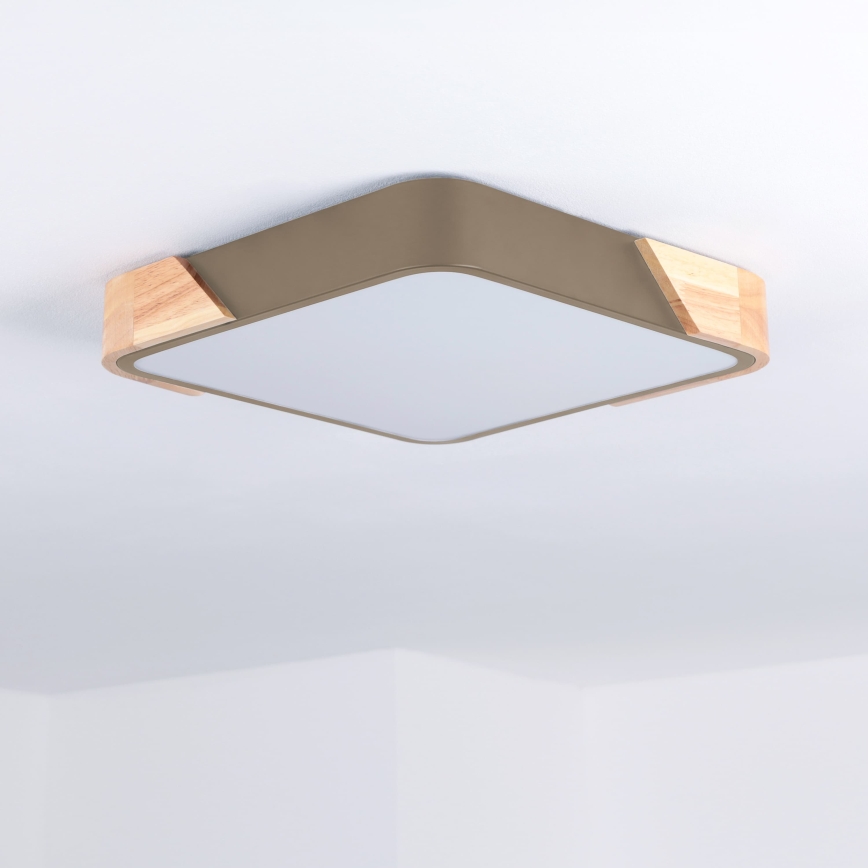 BRILAGI - LED Deckenleuchte PILANA SQUARE LED/24W/230V Eiche/Beige 32x32 cm