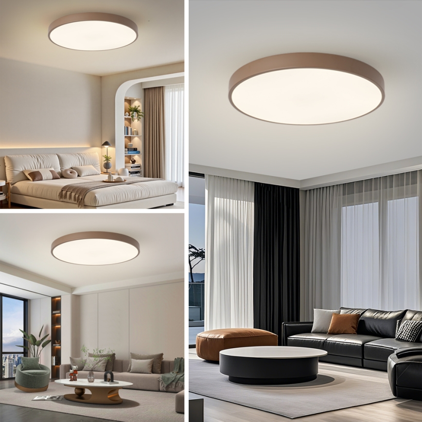 Brilagi - LED-Deckenleuchte POOL LED/100W/230V 3000/4000/6000K Ø 80 cm braun