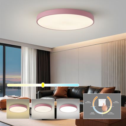 Brilagi - LED-Deckenleuchte POOL LED/100W/230V 3000/4000/6000K Ø 80 cm rosa