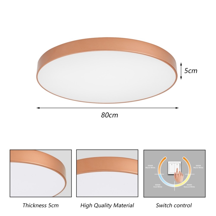Brilagi - LED-Deckenleuchte POOL LED/100W/230V 3000/4000/6000K Ø 80 cm, Bronze