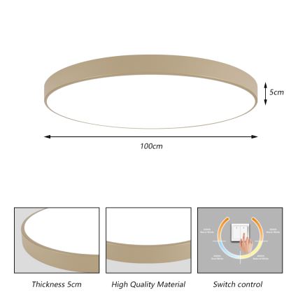 BRILAGI - LED-Deckenleuchte POOL LED/128W/230V 3000/4000/6000K Ø 100 cm beige