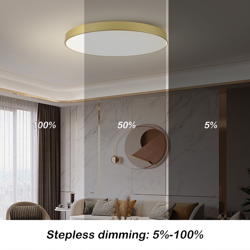 Brilagi - LED-Deckenleuchte POOL LED/128W/230V 3000/4000/6000K Ø 100 cm goldfarben