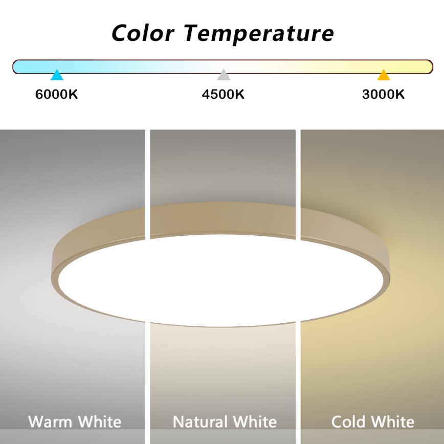 Brilagi - LED-Deckenleuchte POOL LED/128W/230V 3000/4500/6000K Ø 100 cm beige