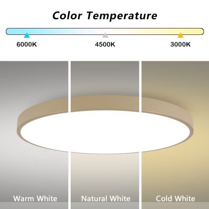Brilagi - LED-Deckenleuchte POOL LED/180W/230V 3000/4000/6000K Ø 120 cm beige