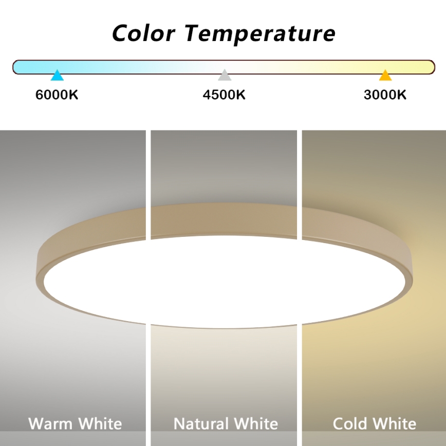 Brilagi - LED-Deckenleuchte POOL LED/180W/230V 3000/4000/6000K Ø 120 cm beige