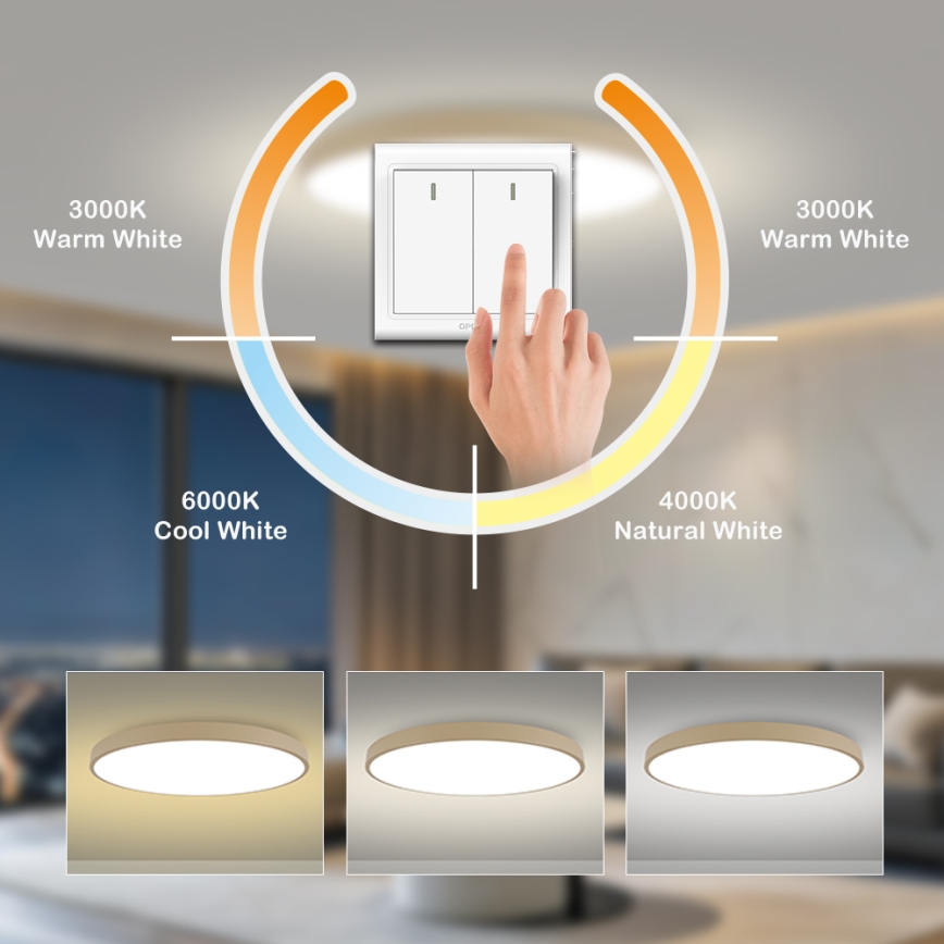 Brilagi - LED-Deckenleuchte POOL LED/180W/230V 3000/4500/6000K Ø 120 cm beige