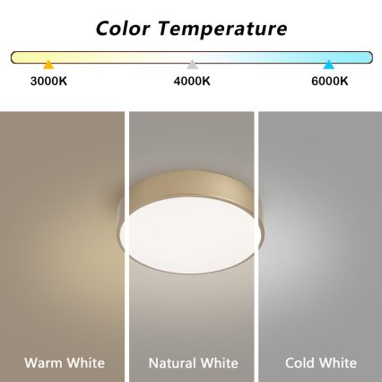 Brilagi - LED-Deckenleuchte POOL LED/24W/230V 3000/4000/6000K Ø 20 cm goldfarben