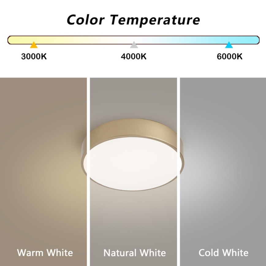 Brilagi - LED-Deckenleuchte POOL LED/24W/230V 3000/4000/6000K Ø 20 cm goldfarben