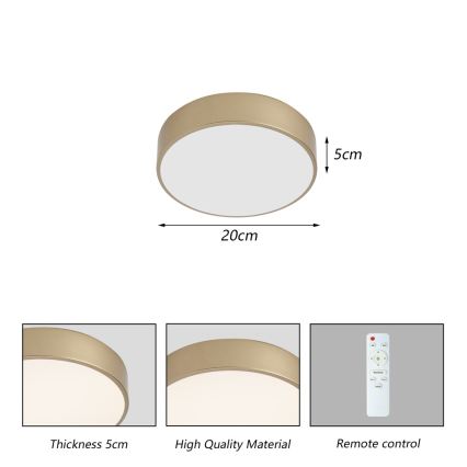 Brilagi - LED-Deckenleuchte POOL LED/24W/230V 3000/4000/6000K Ø 20 cm goldfarben