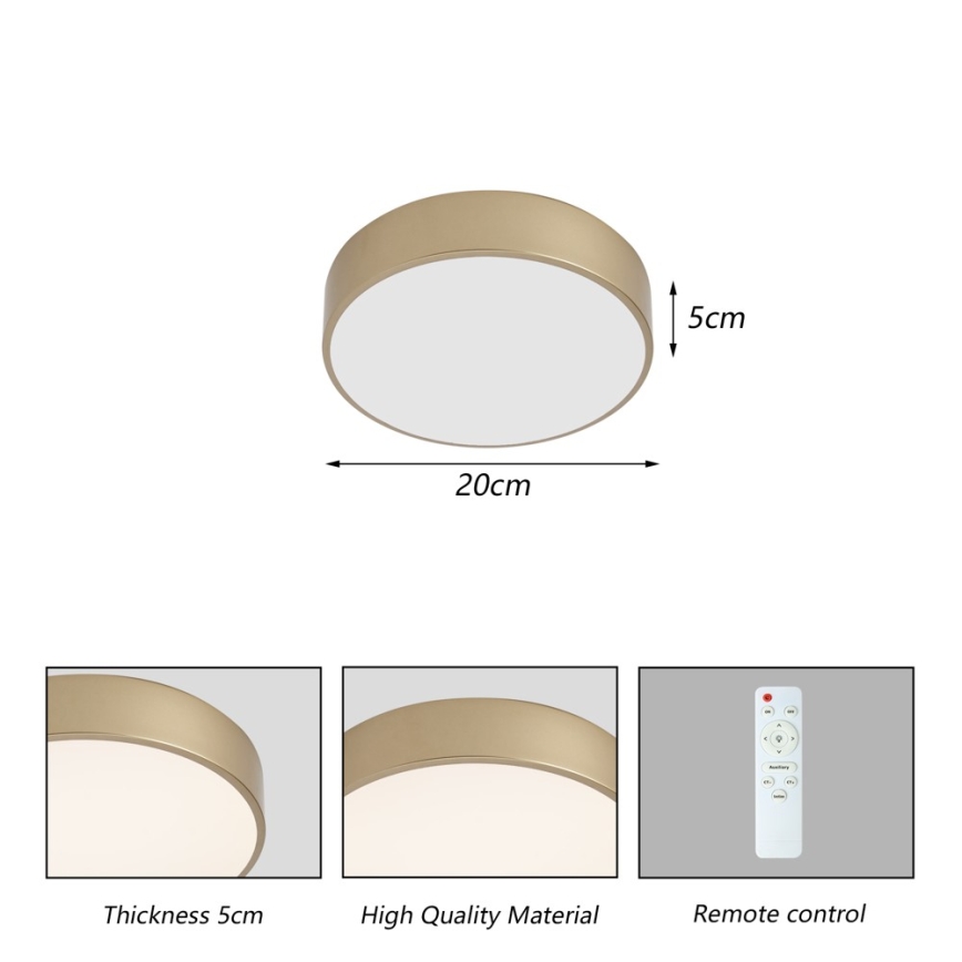 Brilagi - LED-Deckenleuchte POOL LED/24W/230V 3000/4000/6000K Ø 20 cm goldfarben
