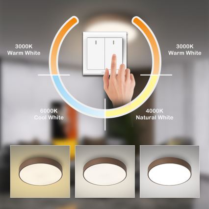 Brilagi - LED-Deckenleuchte POOL LED/36W/230V 3000/4000/6000K Ø 30 cm braun