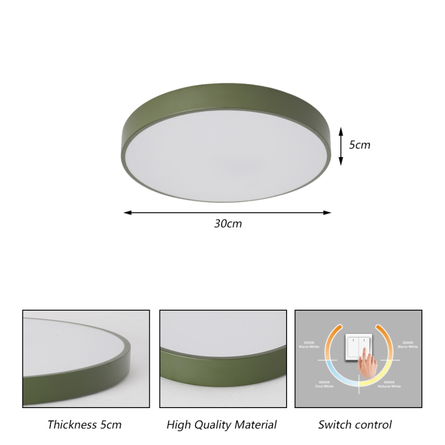 Brilagi - LED-Deckenleuchte POOL LED/36W/230V 3000/4000/6000K Ø 30 cm grün