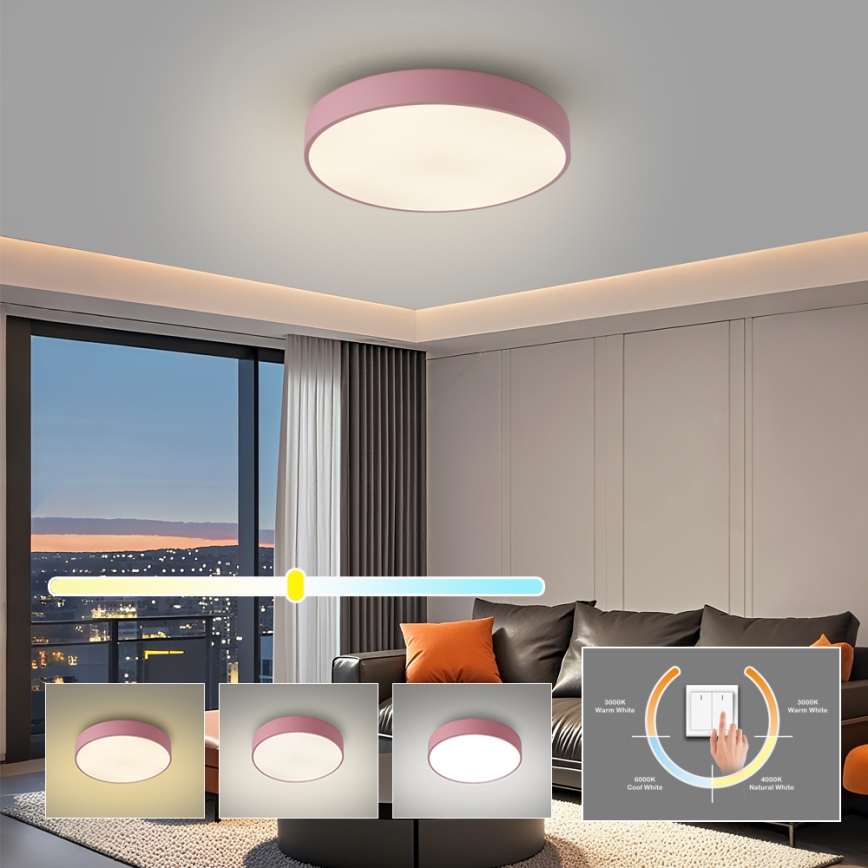 Brilagi - LED-Deckenleuchte POOL LED/36W/230V 3000/4000/6000K Ø 30 cm rosa