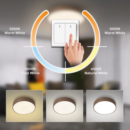 Brilagi - LED-Deckenleuchte POOL LED/48W/230V 3000/4000/6000K Ø 40 cm braun