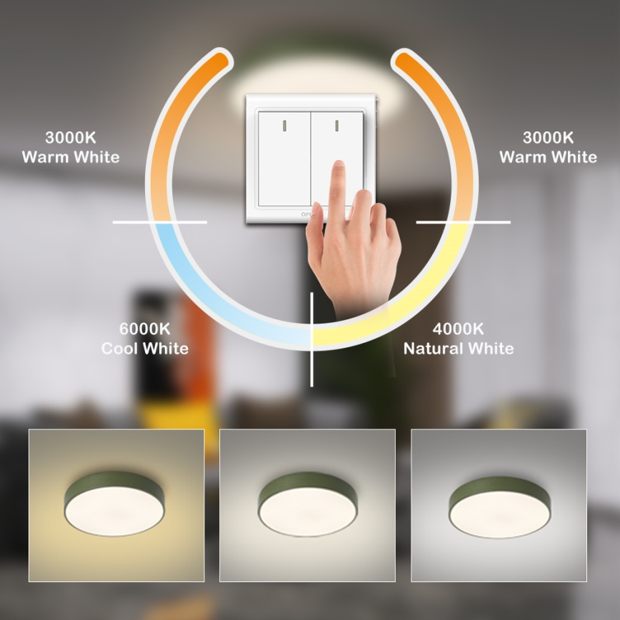 Brilagi - LED Deckenleuchte POOL LED/48W/230V 3000/4000/6000K Durchmesser 40 cm grün