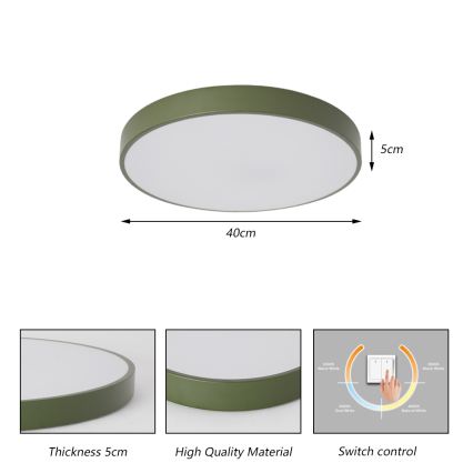 Brilagi - LED Deckenleuchte POOL LED/48W/230V 3000/4000/6000K Durchmesser 40 cm grün