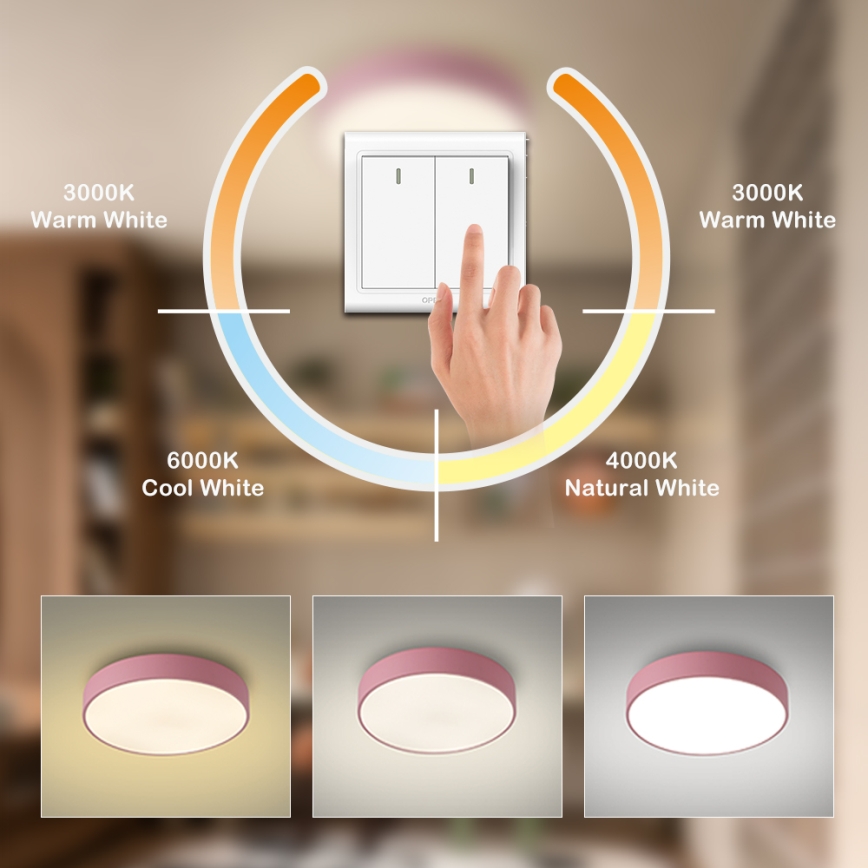 Brilagi - LED-Deckenleuchte POOL LED/48W/230V 3000/4000/6000K Ø 40 cm rosa