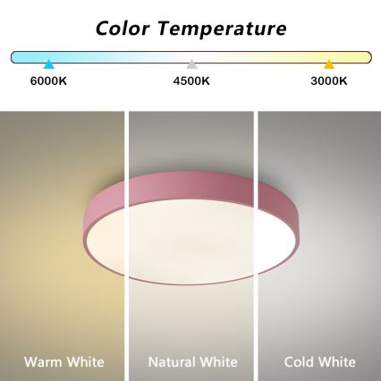 Brilagi - LED-Deckenleuchte POOL LED/48W/230V 3000/4000/6000K Ø 40 cm rosa