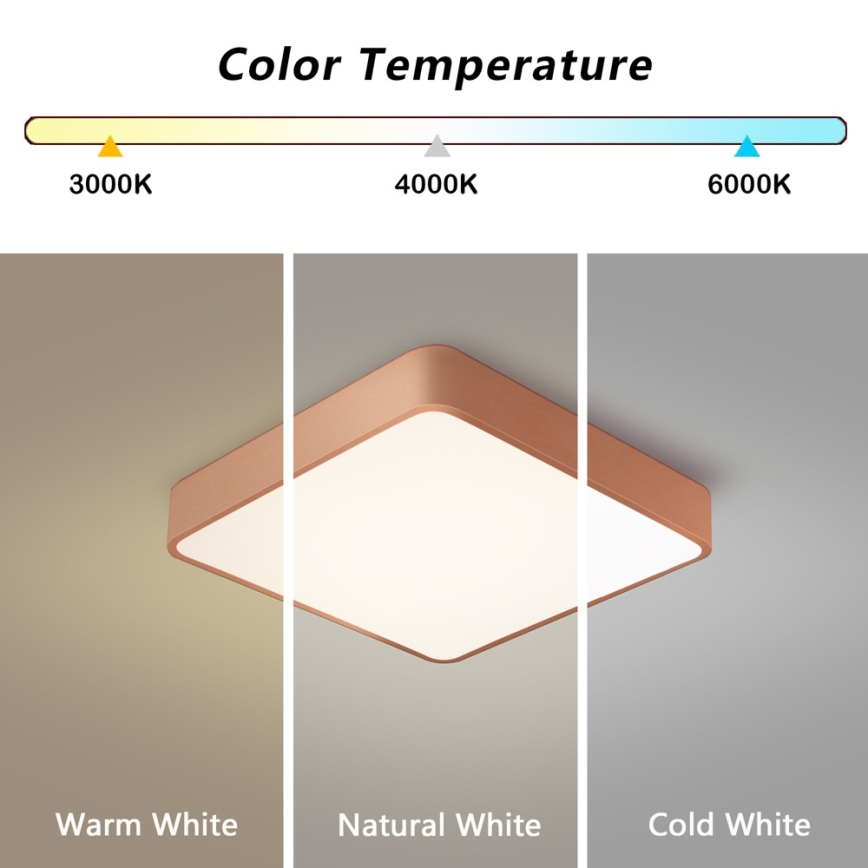 Brilagi - LED-Deckenleuchte POOL LED/48W/230V 3000/4000/6000K 50x50 cm bronzefarben