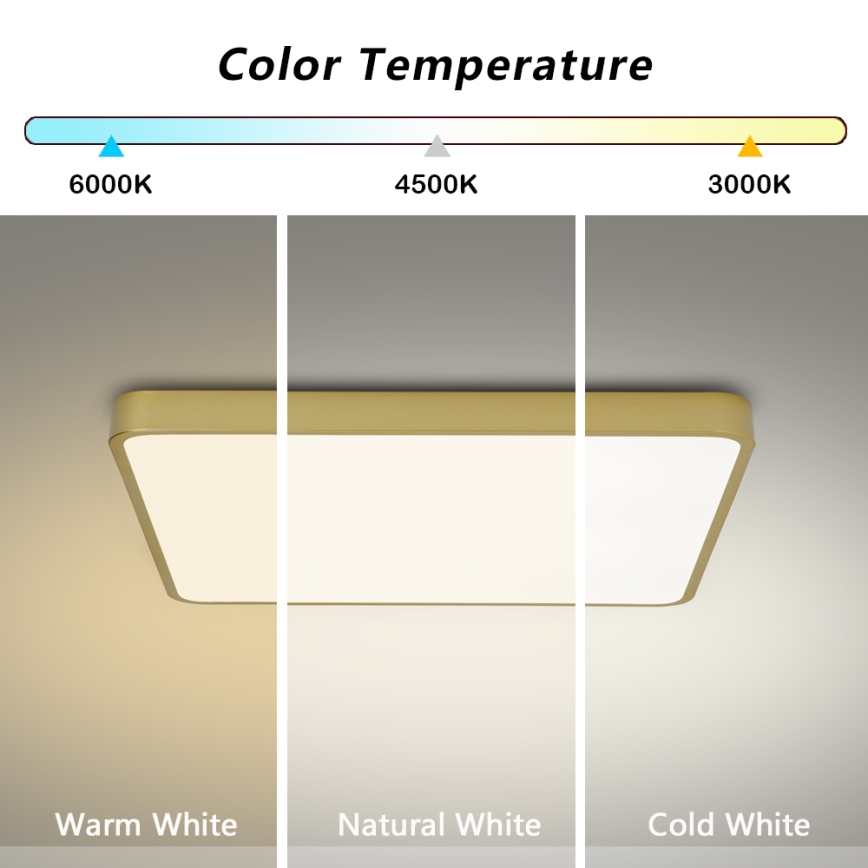 Brilagi - LED-Deckenleuchte POOL LED/48W/230V 3000/4000/6000K 50x50 cm goldfarben