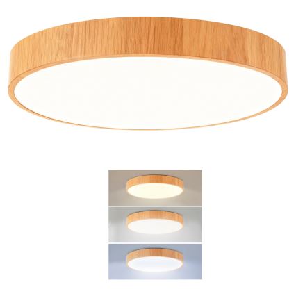 Brilagi - LED-Deckenleuchte POOL LED/48 W/230 V 3000/4000/6000 K Ø 40 cm Holzdekor