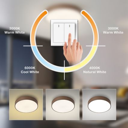 Brilagi - LED-Deckenleuchte POOL LED/60W/230V 3000/4000/6000K Ø 50 cm braun