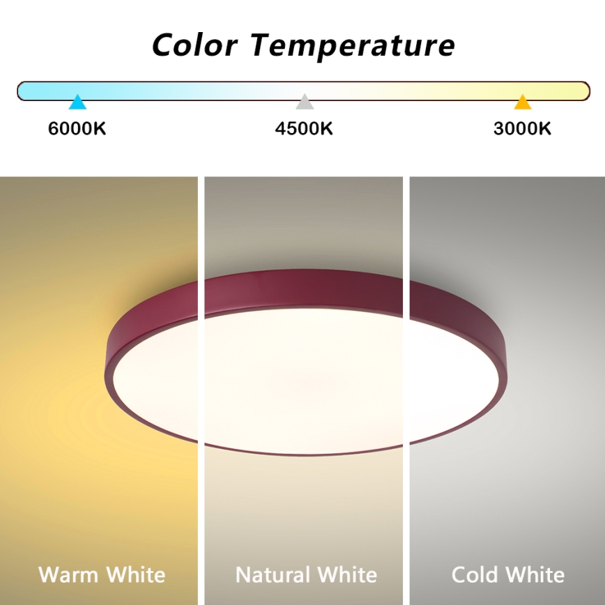 Brilagi - LED-Deckenleuchte POOL LED/60W/230V 3000/4000/6000K Ø 50 cm Burgunderrot