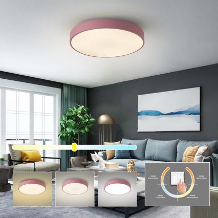 Brilagi - LED-Deckenleuchte POOL LED/60W/230V 3000/4000/6000K Ø 50 cm rosa