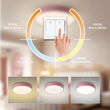 Brilagi - LED-Deckenleuchte POOL LED/60W/230V 3000/4000/6000K Ø 50 cm rosa
