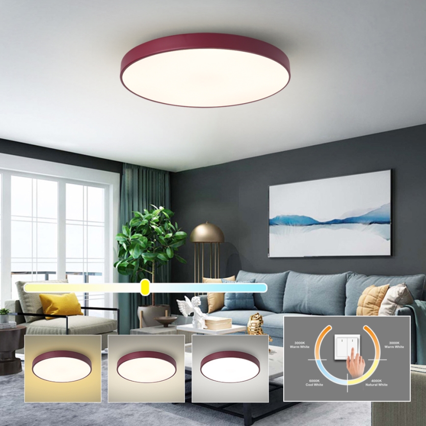 Brilagi - LED-Deckenleuchte POOL LED/60W/230V 3000/4000/6000K Ø 60 cm burgunderrot