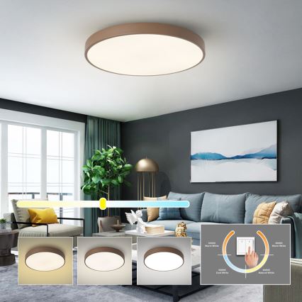 Brilagi - LED-Deckenleuchte POOL LED/60W/230V 3000/4000/6000K Ø 60 cm braun