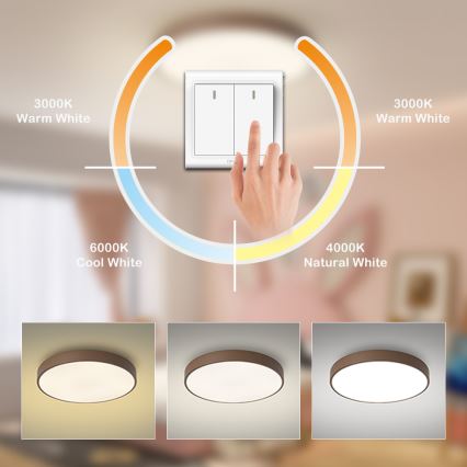 Brilagi - LED-Deckenleuchte POOL LED/60W/230V 3000/4000/6000K Ø 60 cm braun