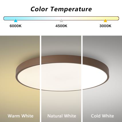 Brilagi - LED-Deckenleuchte POOL LED/60W/230V 3000/4000/6000K Ø 60 cm braun