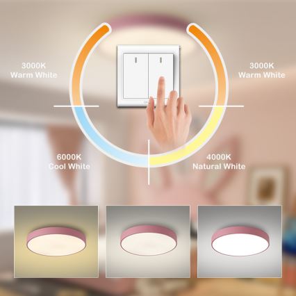 Brilagi - LED-Deckenleuchte POOL LED/60W/230V 3000/4000/6000K Ø 60 cm rosa