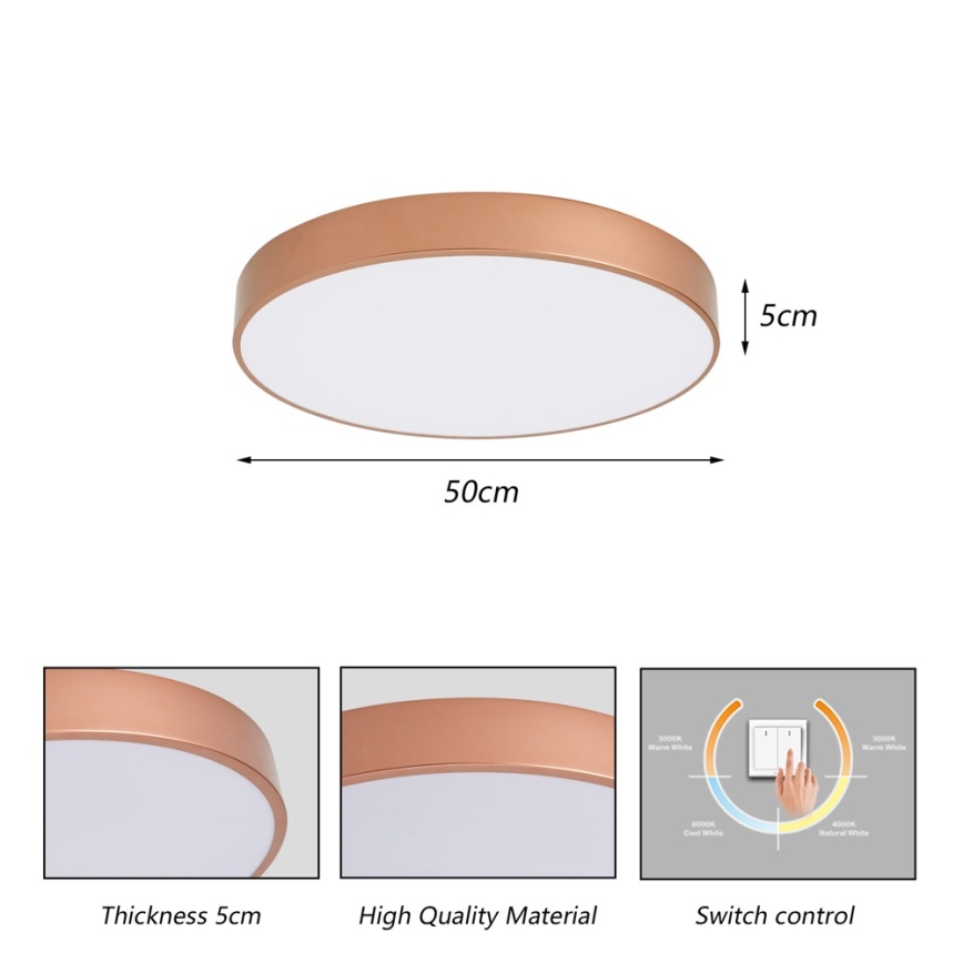 Brilagi - LED-Deckenleuchte POOL LED/60W/230V 3000/4000/6000K Ø 50 cm bronze