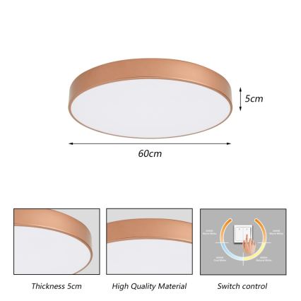 Brilagi - LED-Deckenleuchte POOL LED/60W/230V 3000/4000/6000K Ø 60 cm Bronze