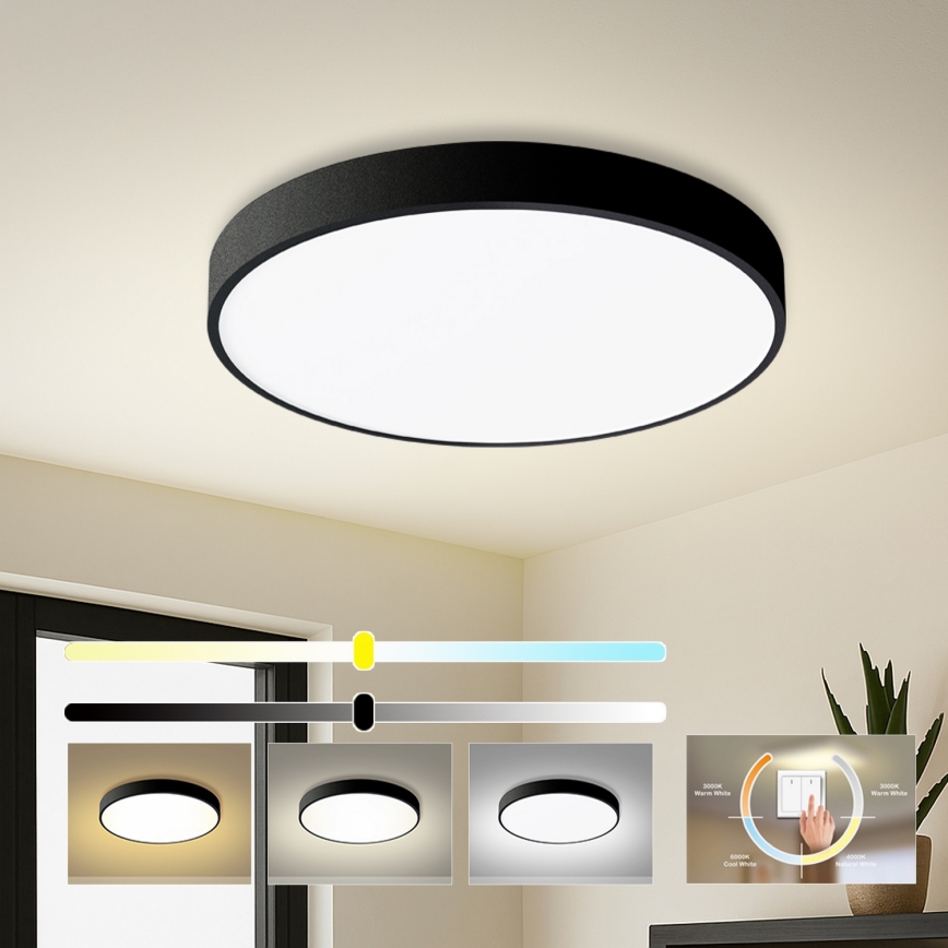 Brilagi - LED-Deckenleuchte POOL LED/60W/230V 3000/4500/6000K Durchmesser 60 cm schwarz