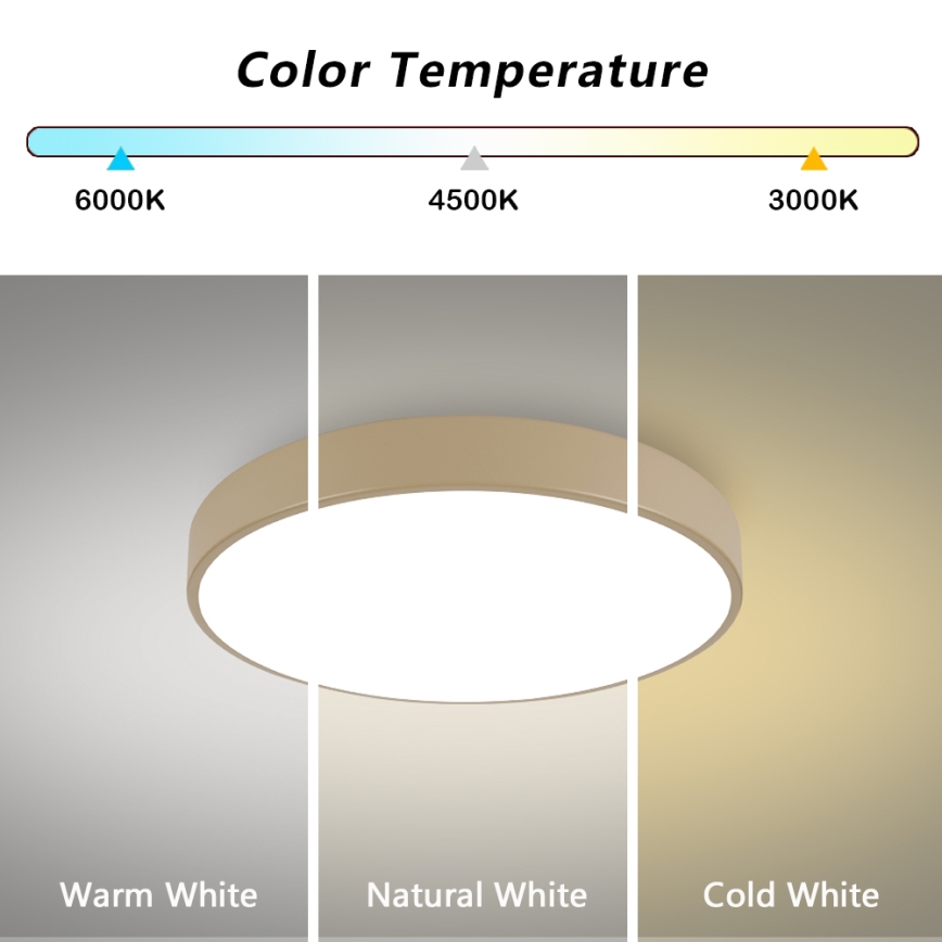 Brilagi - LED-Deckenleuchte POOL LED/60 W/230 V 3000/4500/6000 K Ø 60 cm beige