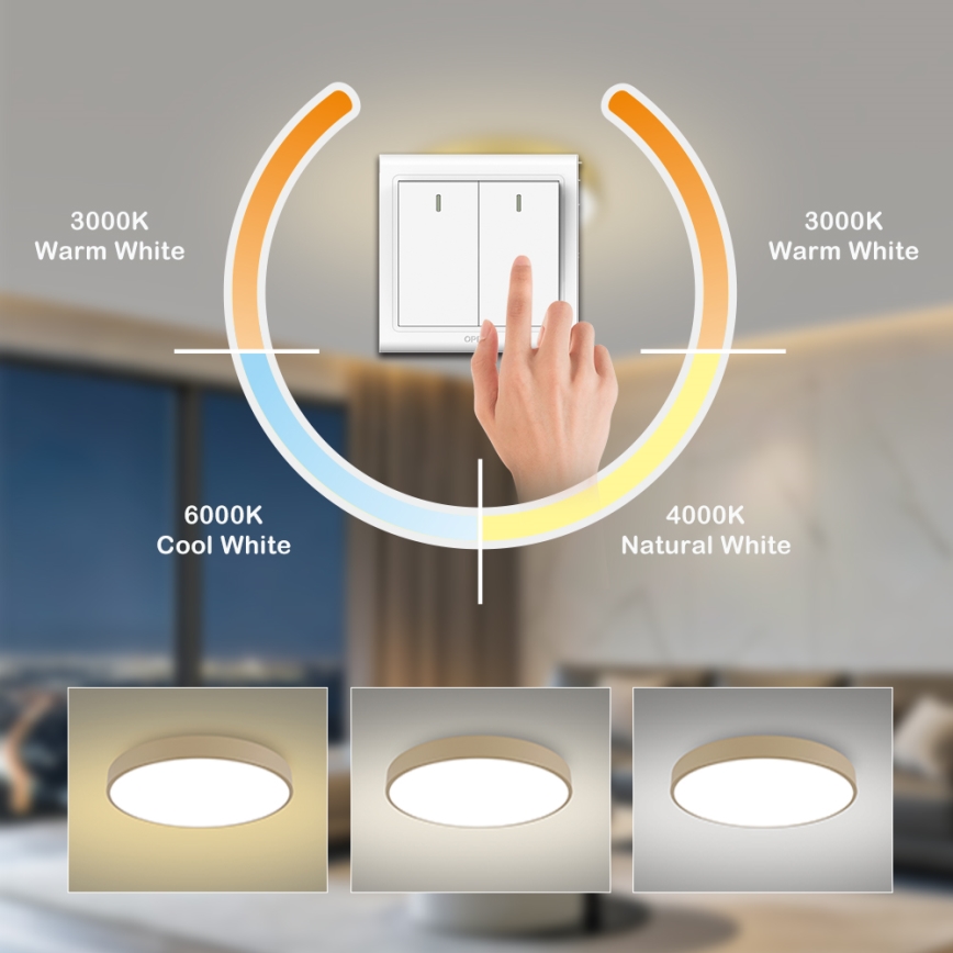 Brilagi - LED-Deckenleuchte POOL LED/60 W/230 V 3000/4500/6000 K Ø 60 cm beige