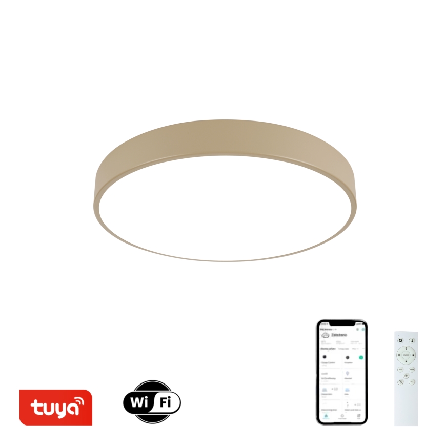 Brilagi - Dimmbare LED-Deckenleuchte POOL SMART LED/48W/230V 3000-6000K Durchmesser 40 cm Wi-Fi Tuya Beige + Fernbedienung