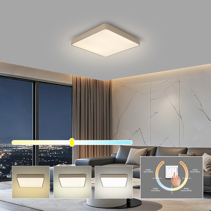 BRILAGI - LED-Deckenleuchte POOL SQUARE LED/36W/230V 3000/4000/6000K 40x40 cm beige
