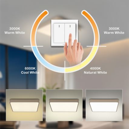 BRILAGI - LED-Deckenleuchte POOL SQUARE LED/36W/230V 3000/4000/6000K 40x40 cm beige