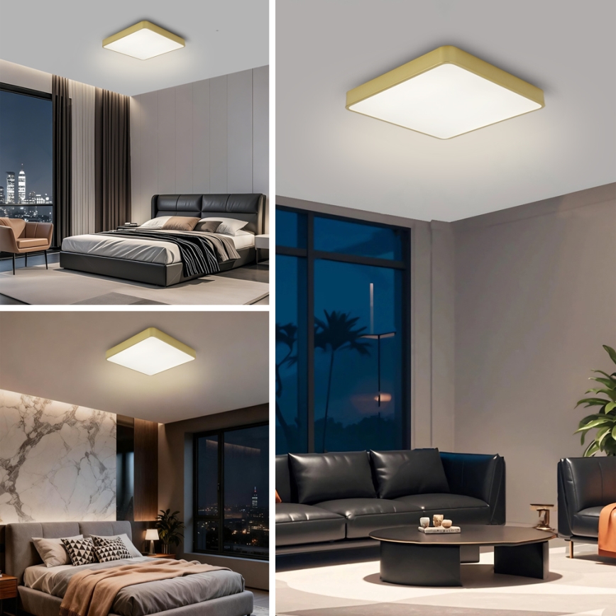 Brilagi - LED Deckenleuchte POOL SQUARE LED/36W/230V 3000/4000/6000K 40x40 cm goldfarben